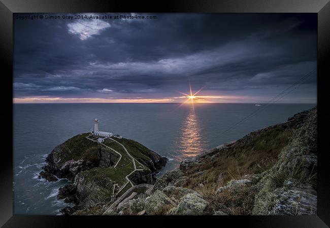  South Stack Sunset Framed Print by Simon Gray