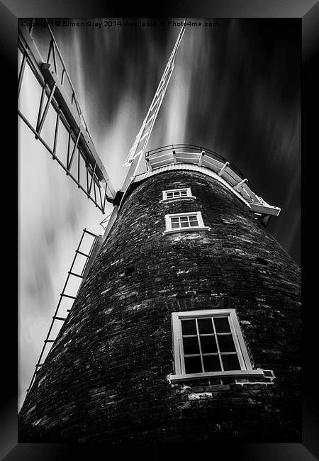  Windmill of my Mind Framed Print by Simon Gray