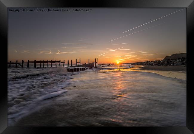  Norfolk Sunrise Framed Print by Simon Gray