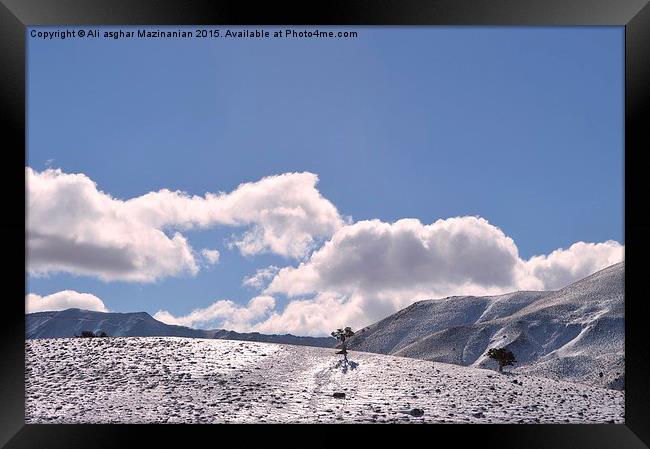 The beauties of winter on mountain, Framed Print by Ali asghar Mazinanian