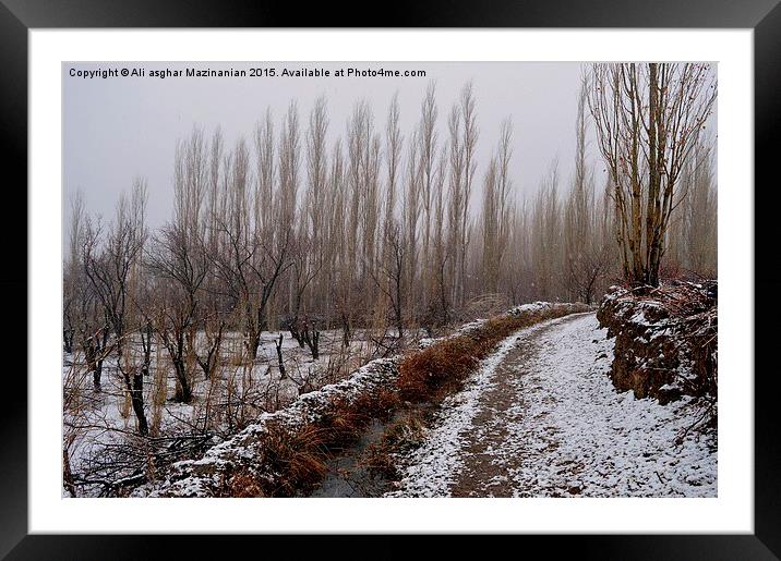  The first snow, Framed Mounted Print by Ali asghar Mazinanian