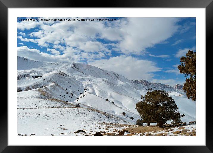 Winter beauty on mountain , Framed Mounted Print by Ali asghar Mazinanian