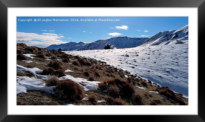 The beauty of snow on mountain, Framed Mounted Print by Ali asghar Mazinanian