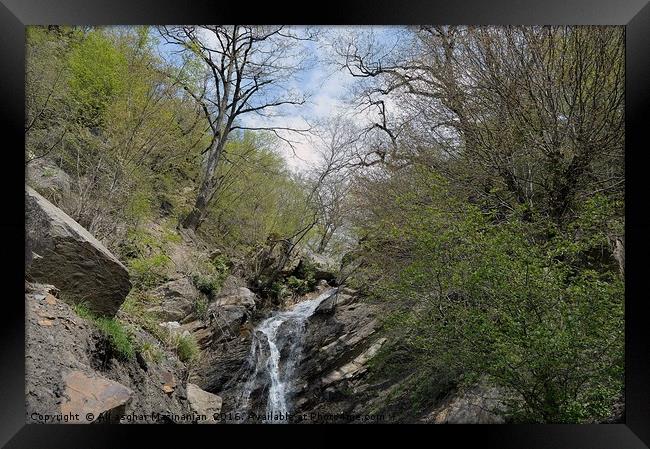 A stream covered by trees, Framed Print by Ali asghar Mazinanian