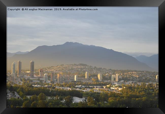 North Burnaby in the evening, Framed Print by Ali asghar Mazinanian