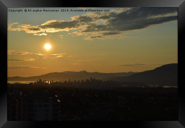 Sunset in Vancouver, Canada Framed Print by Ali asghar Mazinanian