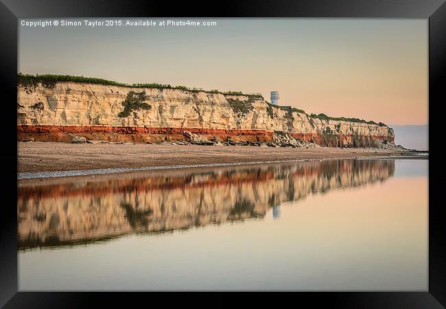 Reflecting Cliffs of Hunstanton Framed Print by Simon Taylor