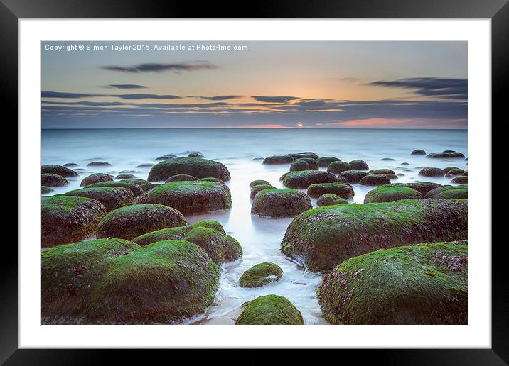  Hunstanton Long exposure on the Rocks Framed Mounted Print by Simon Taylor