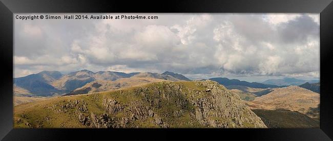 Scafell Range Panorama Framed Print by Simon Hall
