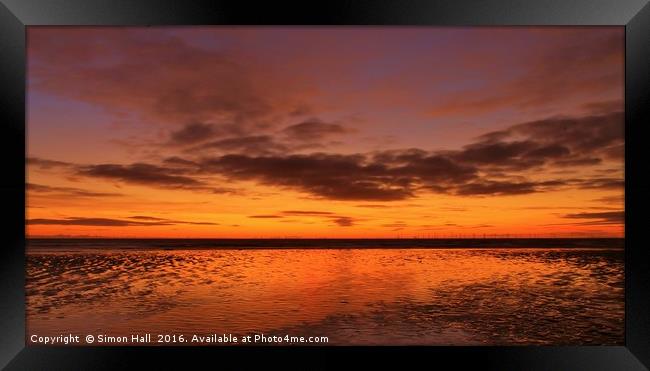 Walney Island Sunset Framed Print by Simon Hall