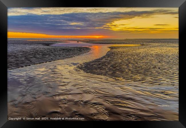 Walney Island Sunset. Framed Print by Simon Hall