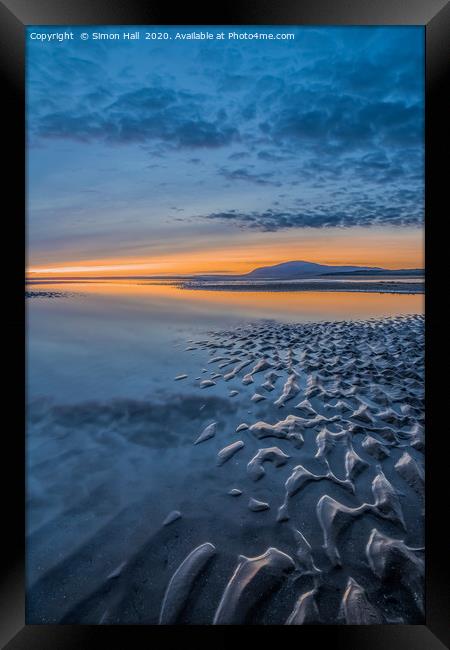 Walney Island Sunset. Framed Print by Simon Hall