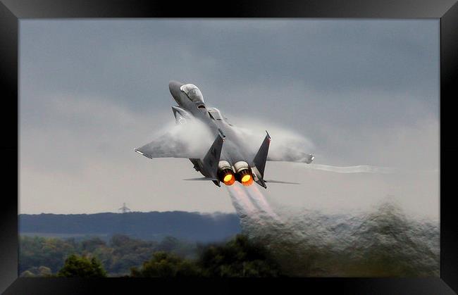  F15E Stike Eagle power climb Framed Print by Philip Catleugh
