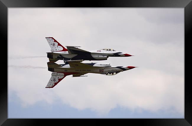  USAF Thunderbirds mirror formation Framed Print by Philip Catleugh