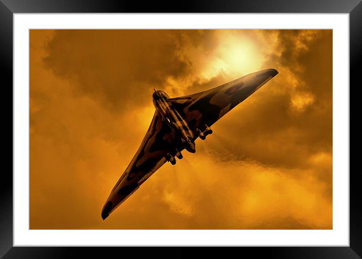 Avro Vulcan XH558 at sunset Framed Mounted Print by Philip Catleugh
