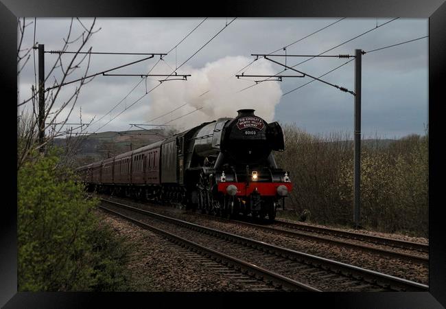 The Flying Scotsman approaching Steeton Station in Framed Print by Philip Catleugh