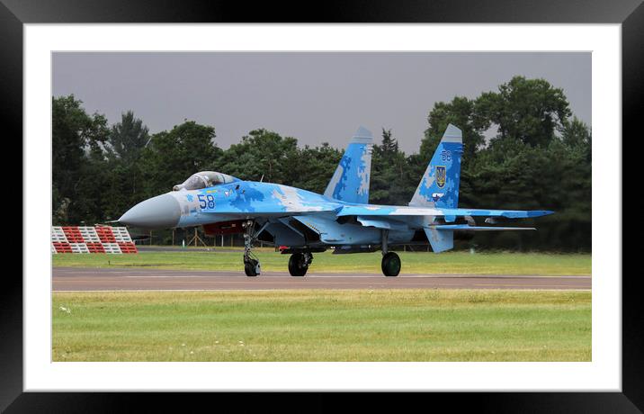 Ukranian Air Force SU27 Flanker at RIAT 2017 Framed Mounted Print by Philip Catleugh