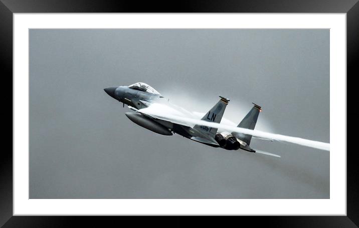 USAF F15 pulling G at RIAT 2017 Framed Mounted Print by Philip Catleugh
