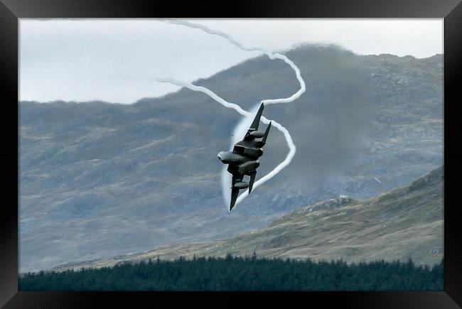 USAF F15 pulling G Framed Print by Philip Catleugh