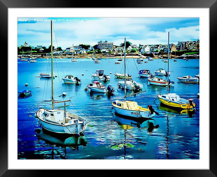  A View Across Roscoff Harbour Framed Mounted Print by Mike Marsden