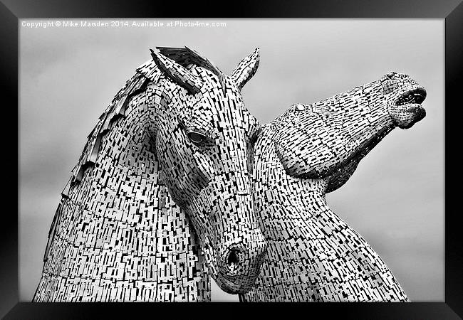The Kelpies Framed Print by Mike Marsden