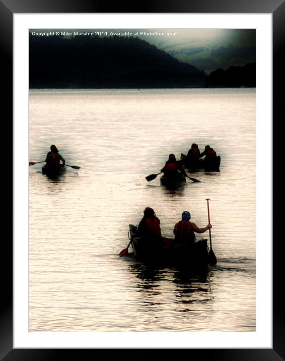  Canoeists on Lake Windermere Framed Mounted Print by Mike Marsden