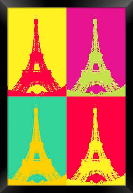 Eiffel Tower Andy Warhol Style  Framed Print by Mike Marsden