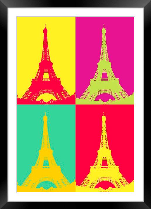 Eiffel Tower Andy Warhol Style  Framed Mounted Print by Mike Marsden