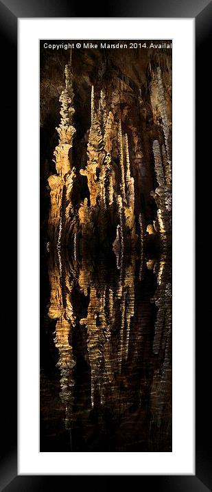 Spectacular stalagmites reflected in water Framed Mounted Print by Mike Marsden