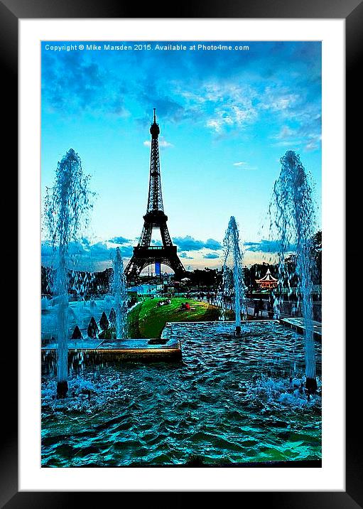 Eiffel Tower and Fountains Framed Mounted Print by Mike Marsden