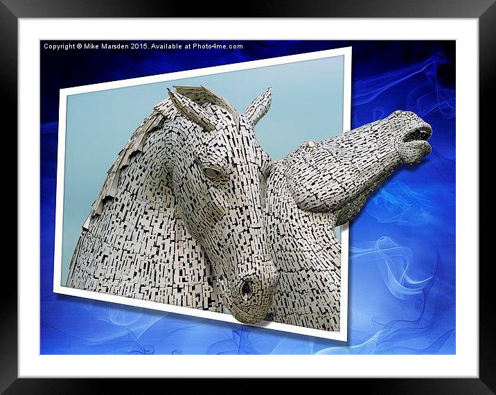 The Kelpies  Framed Mounted Print by Mike Marsden