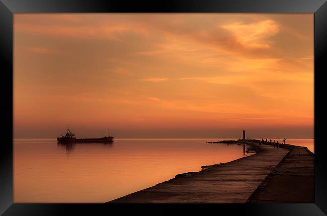  Pier at sunset! Framed Print by Inguna Plume