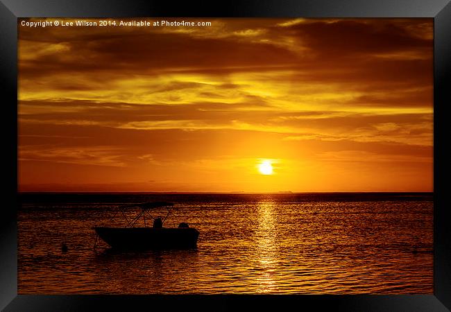  Indian Ocean Sunset Framed Print by Lee Wilson