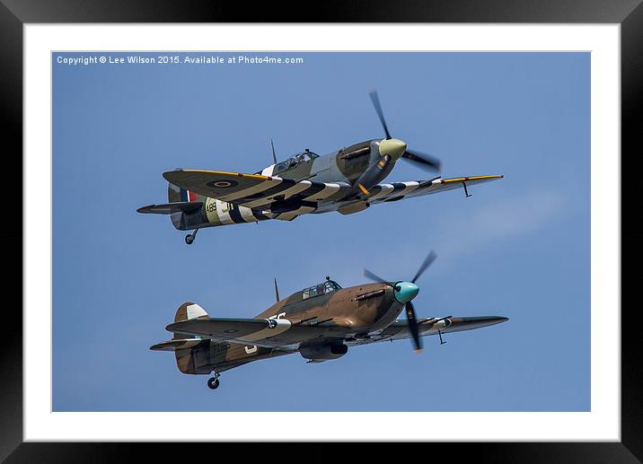  Spitfire and Hurricane Framed Mounted Print by Lee Wilson