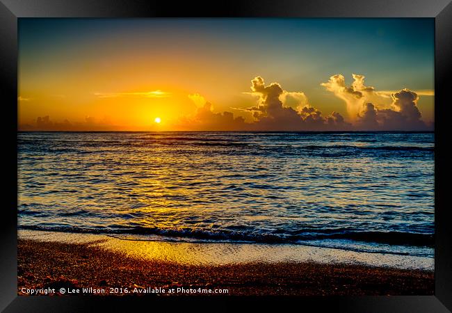 Caribbean Sunrise Framed Print by Lee Wilson