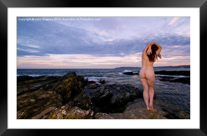  Seascape Nude Framed Mounted Print by John Downes