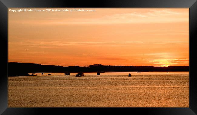  Tamar Sunset Framed Print by John Downes