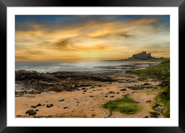 Bamburgh Castle Framed Mounted Print by Alan Simpson