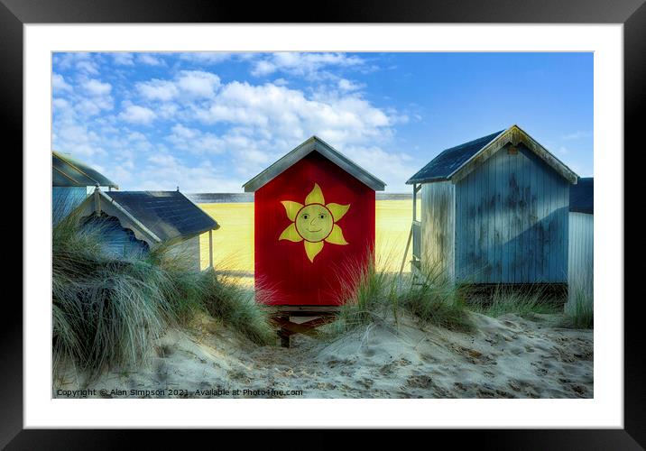 Wells-next-the-Sea Beach Huts Framed Mounted Print by Alan Simpson