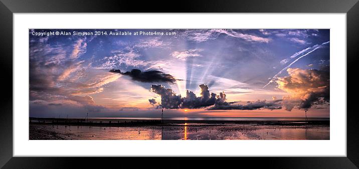  Hunstanton Sunset Panorama Framed Mounted Print by Alan Simpson