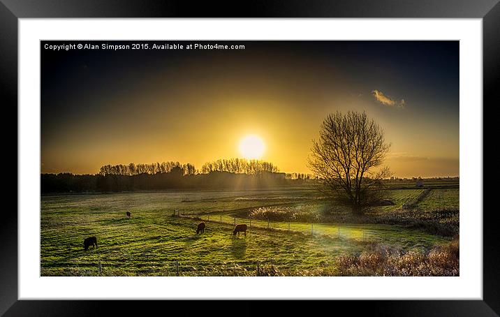  Thornham Sunset Framed Mounted Print by Alan Simpson