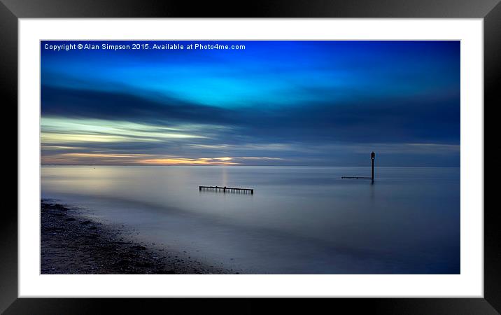 Heacham South Beach Sunset Framed Mounted Print by Alan Simpson