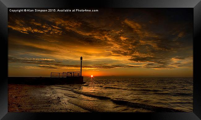  Heacham Beach Sunset Framed Print by Alan Simpson