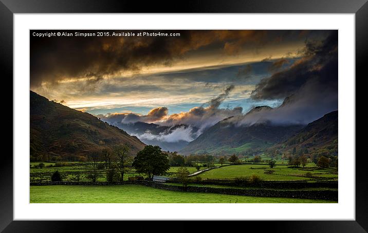  Langdale Valley Framed Mounted Print by Alan Simpson