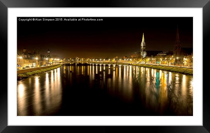  Inverness by Night Framed Mounted Print by Alan Simpson