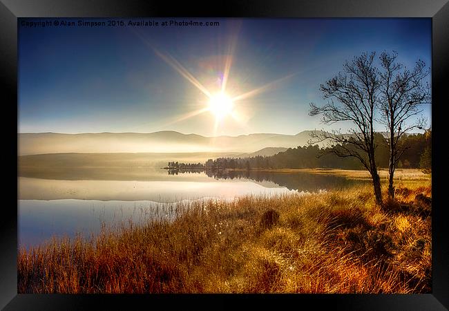  Sunrise over Loch Morlich Framed Print by Alan Simpson