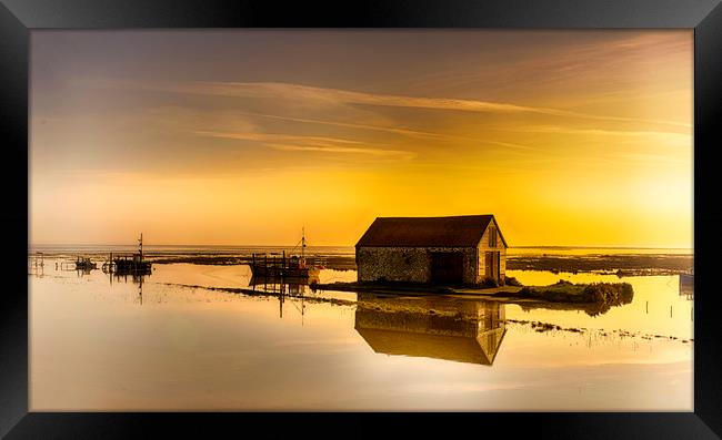 Thornham Harbour Sunrise Framed Print by Alan Simpson