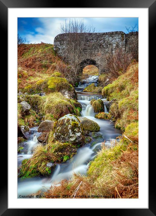 Waterfall Framed Mounted Print by Alan Simpson