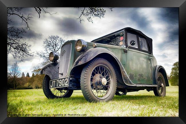 Vintage Austin Seven Framed Print by Alan Simpson