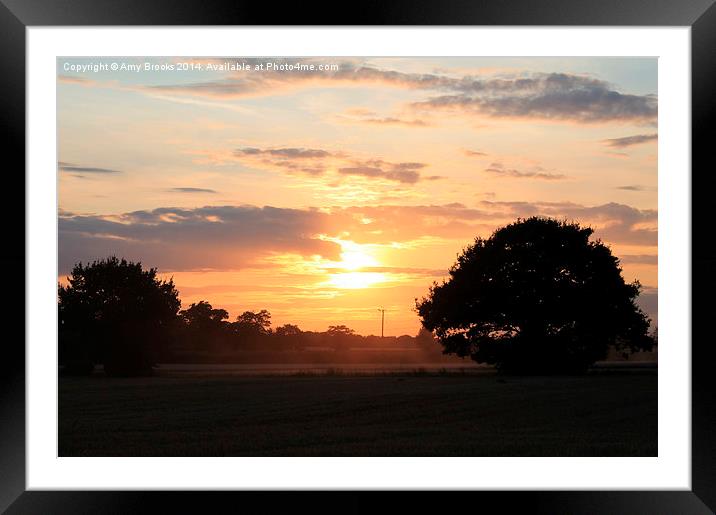 Sunset at Stebbing Framed Mounted Print by Amy Brooks
